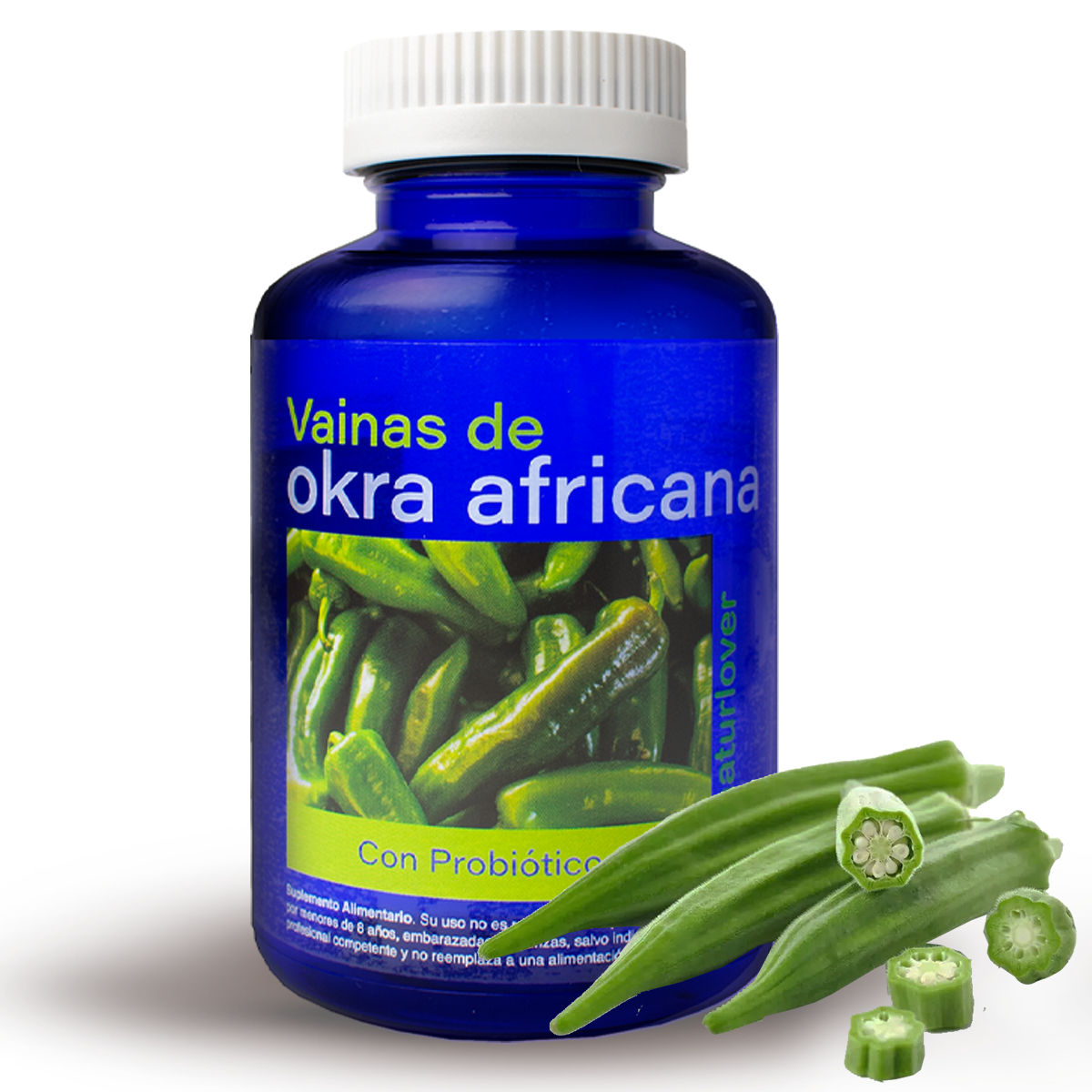 Cápsulas de Okra Africana 330 mg con probióticos