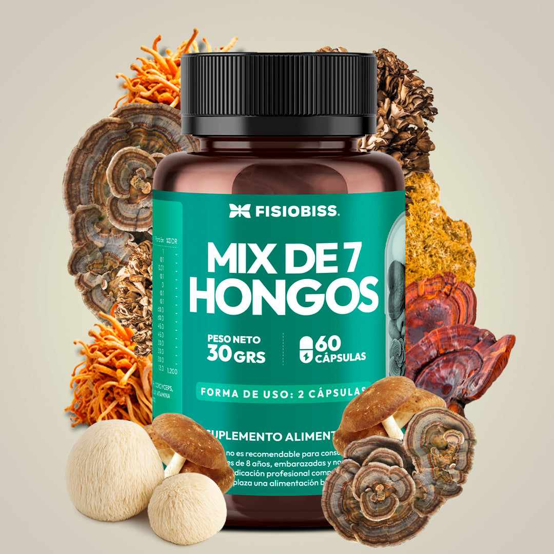Mix Fungi 7 Hongos Fisiobiss – Cápsulas vegetales con vitamina B12