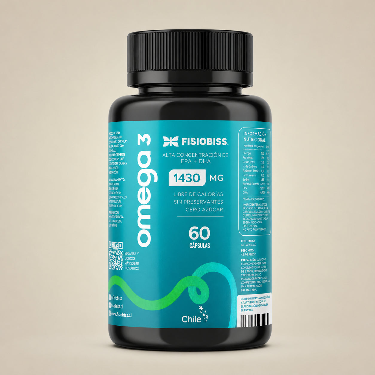 Omega 3 Extra Puro Fisiobiss con EPA y DHA | 30 cápsulas