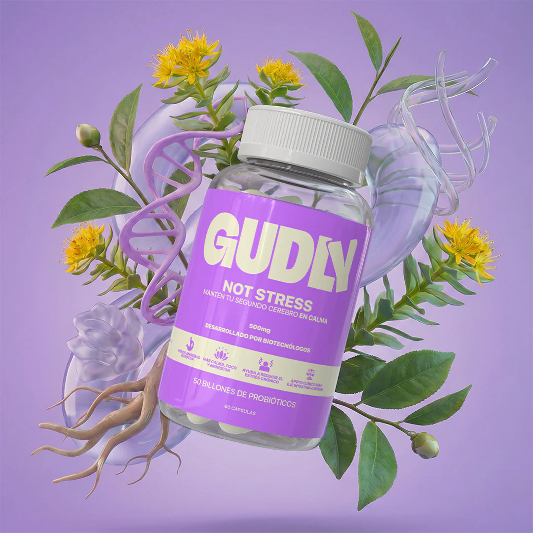 Not Stress GUDLY con Probióticos, Inulina y L-Teanina | 60 cápsulas